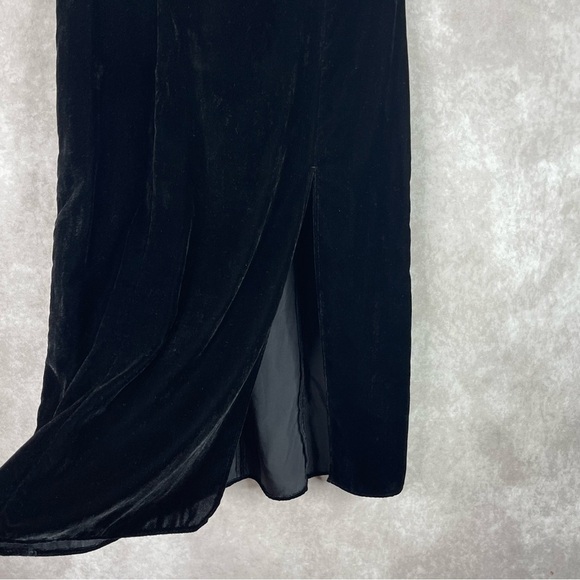 & Other Stories Velvet Thigh High Slit Midi Skirt In Black Women's Size US 10 - Picture 6 of 6